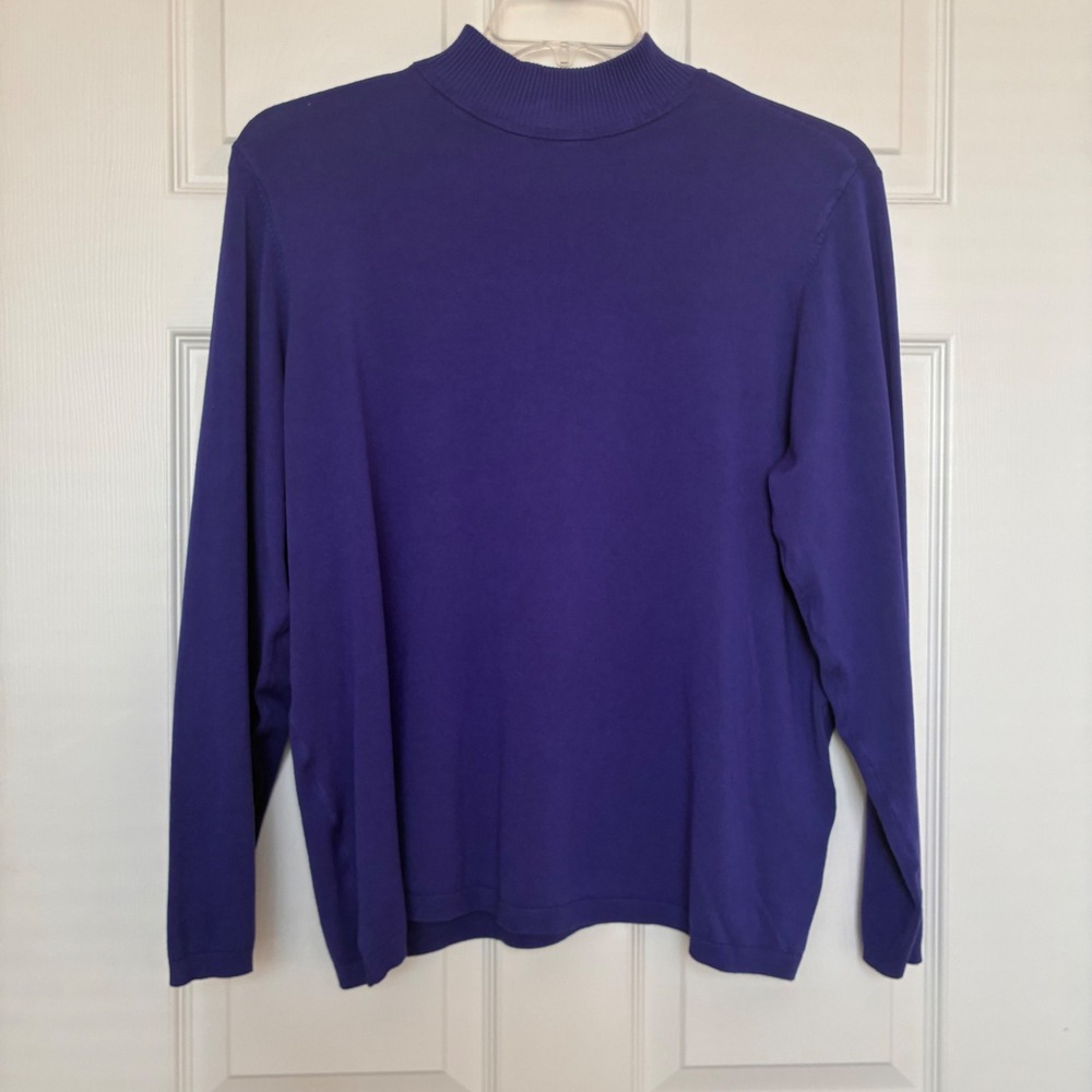 Chico's mock neck sweater Women's XL Purple Long sleeve Soft Office Weekend
